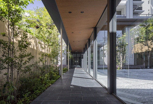 奥行きの深いアプローチ