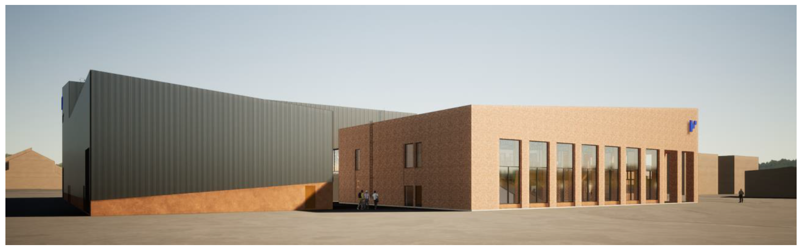 【建設中のデモスケールプラントの完成予想図】