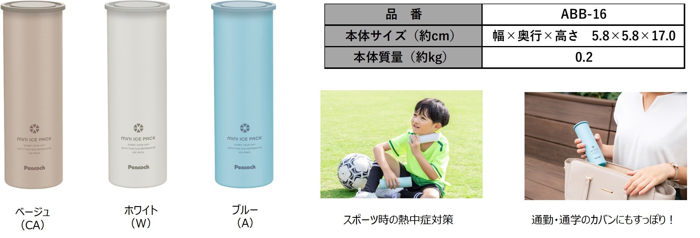 いよいよ夏が到来！熱中症対策に大好評『ミニアイスパック』がカラー