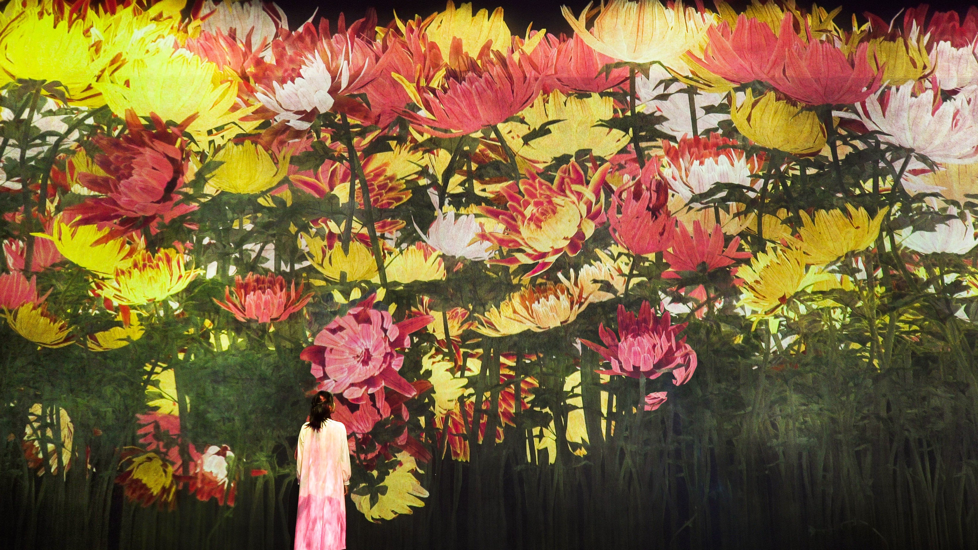 前期展示　チームラボ《増殖する無量の生命》©チームラボ