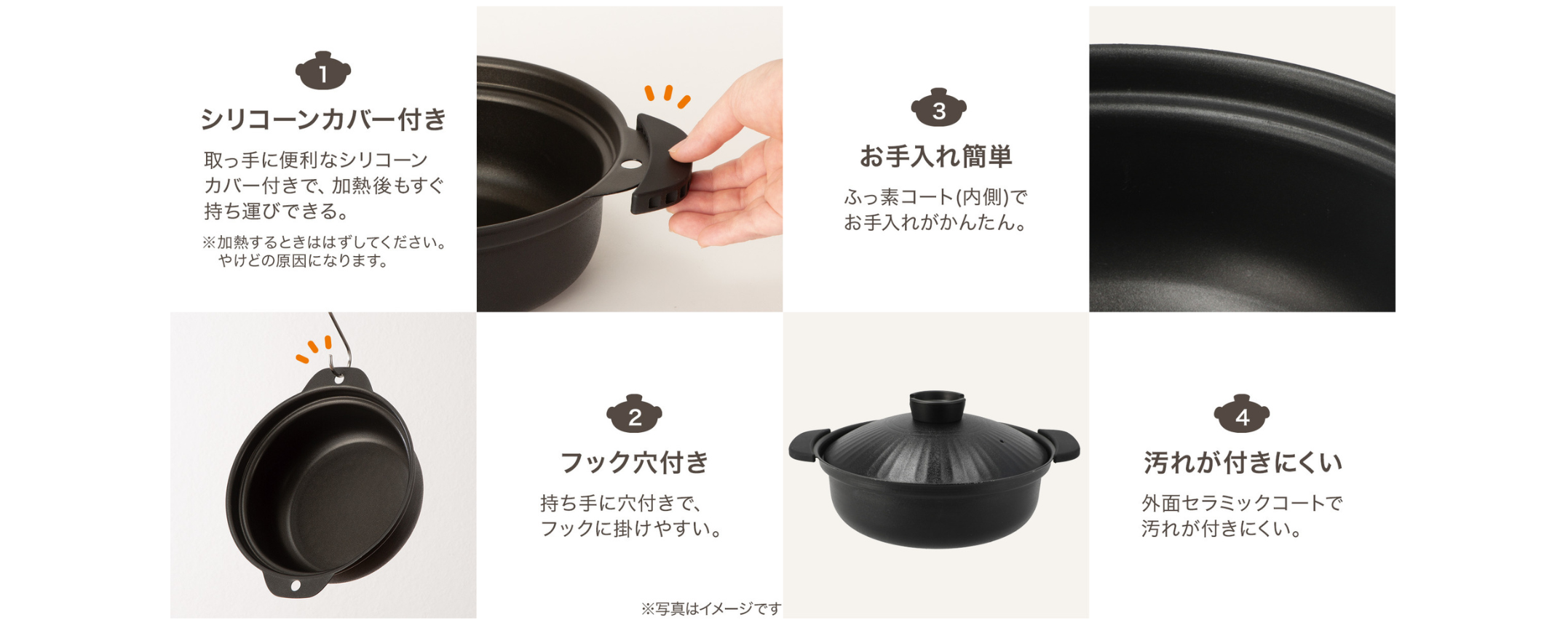 Ag+技術の便利な鍋 1台6役*3 Ag+技術の便利な鍋 1台6役*3