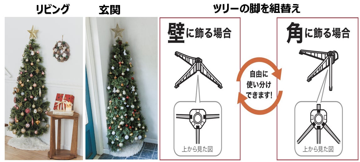 ニトリ ハーフツリースノー 2024年ニトリのクリスマスが販売スタート!昨年大好評のハーフ