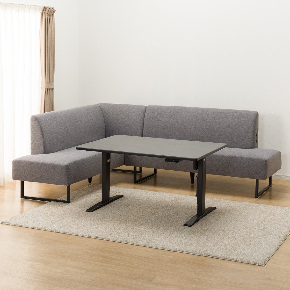 期間限定価格でご提供】セラミック天板の電動昇降テーブルと