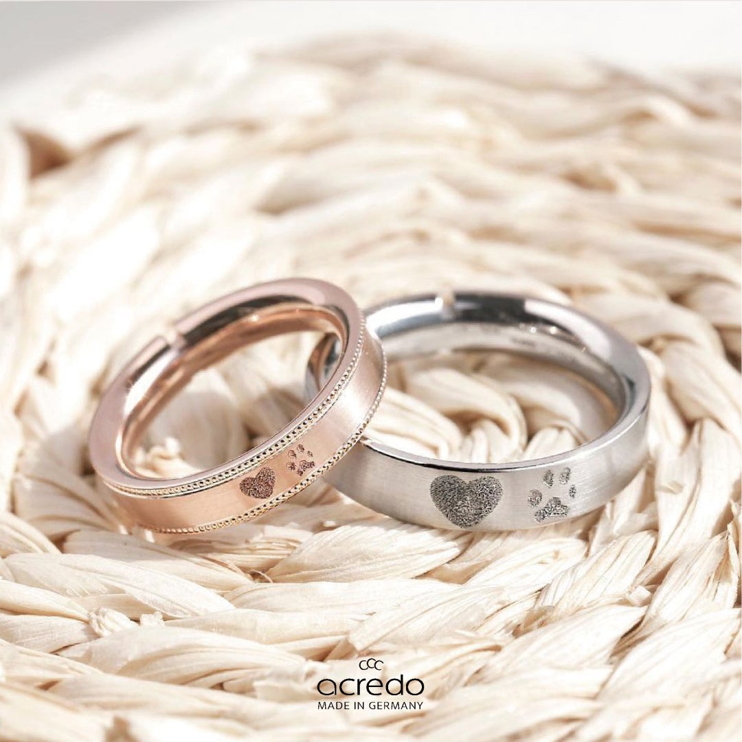 ふたりの指紋とペットの足跡刻印