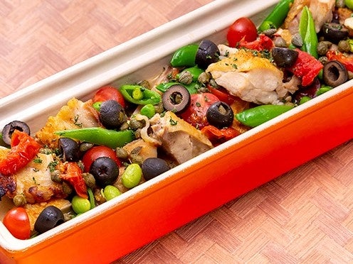 鶏肉と春野菜のアクアパッツァ風