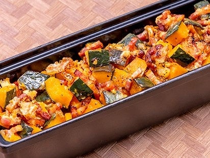 南瓜とベーコンのチーズ焼き