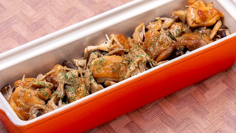 鶏肉とキノコのポン酢炒め