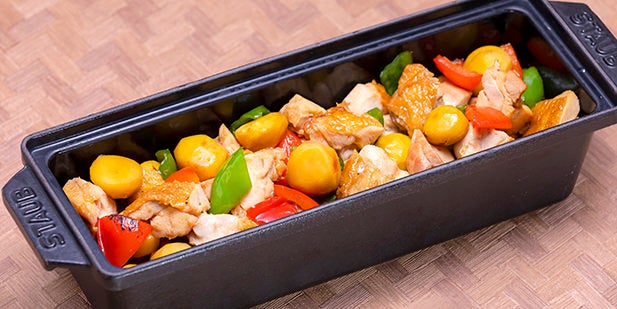 鶏肉と栗のオイスターソース炒め