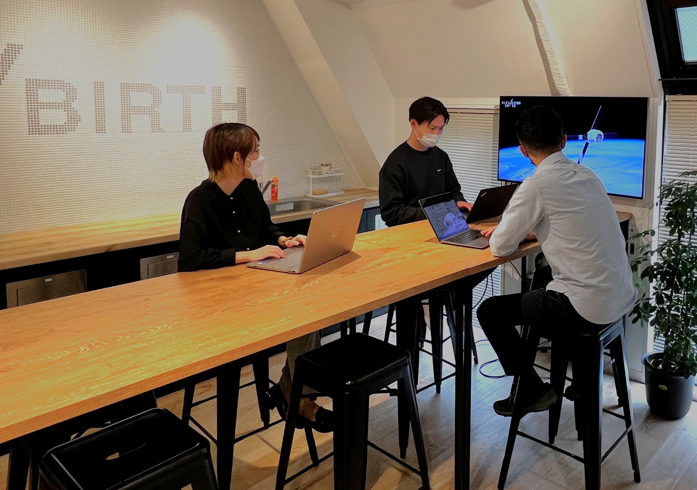 フリードリンク付きの共用スペース