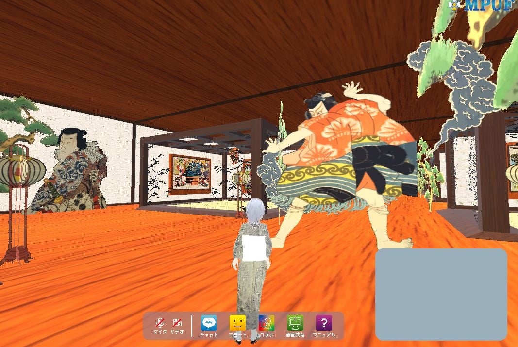 団十郎　巨大団十郎オブジェと浮世絵