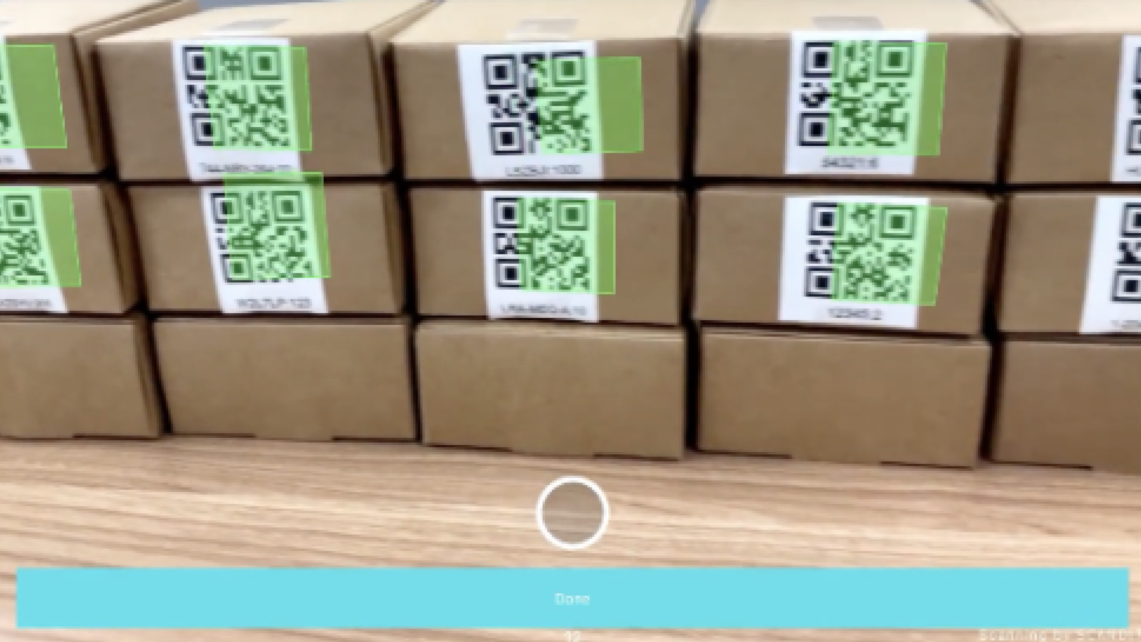 ＜Scandit MatrixScan機能による複数バーコードの一括読み取りの例＞