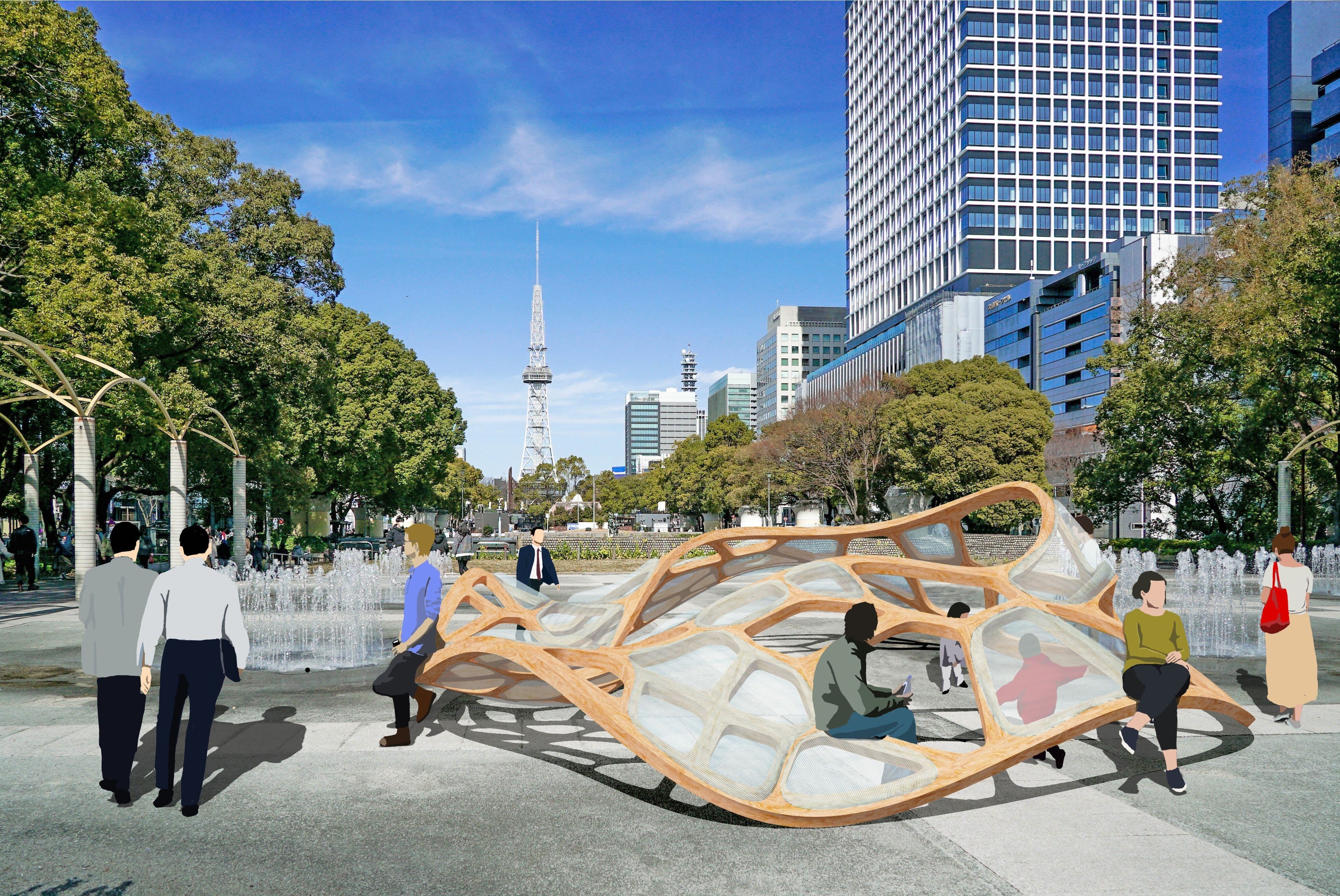 人々の憩いの場となるパビリオン