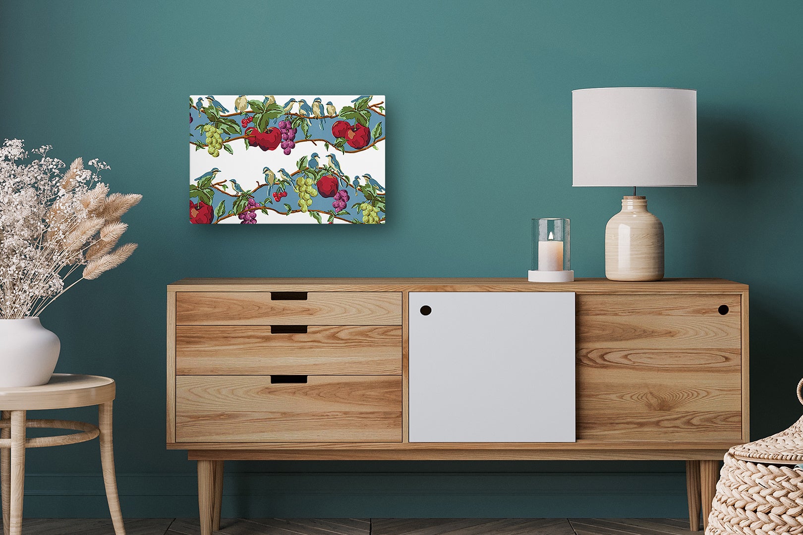 ベースカラー手塗り白／アートパネル／サイズL