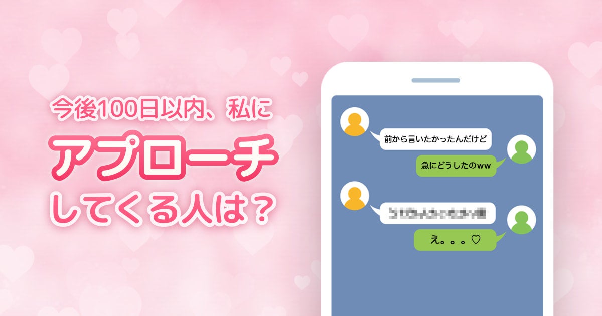 今後100日以内、私にアプローチしてくる人は？