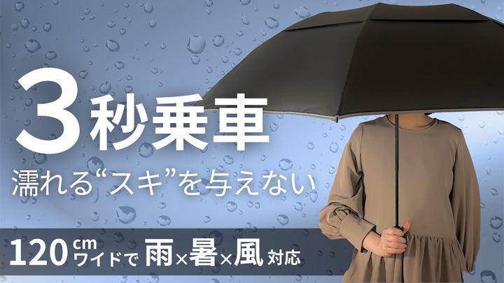 梅雨・豪雨・猛暑対策に最適!「3秒乗車」で濡れるスキを与えない。雨x 梅雨・豪雨・猛暑対策に最適!「3秒乗車」で濡れるスキを与えない。雨x