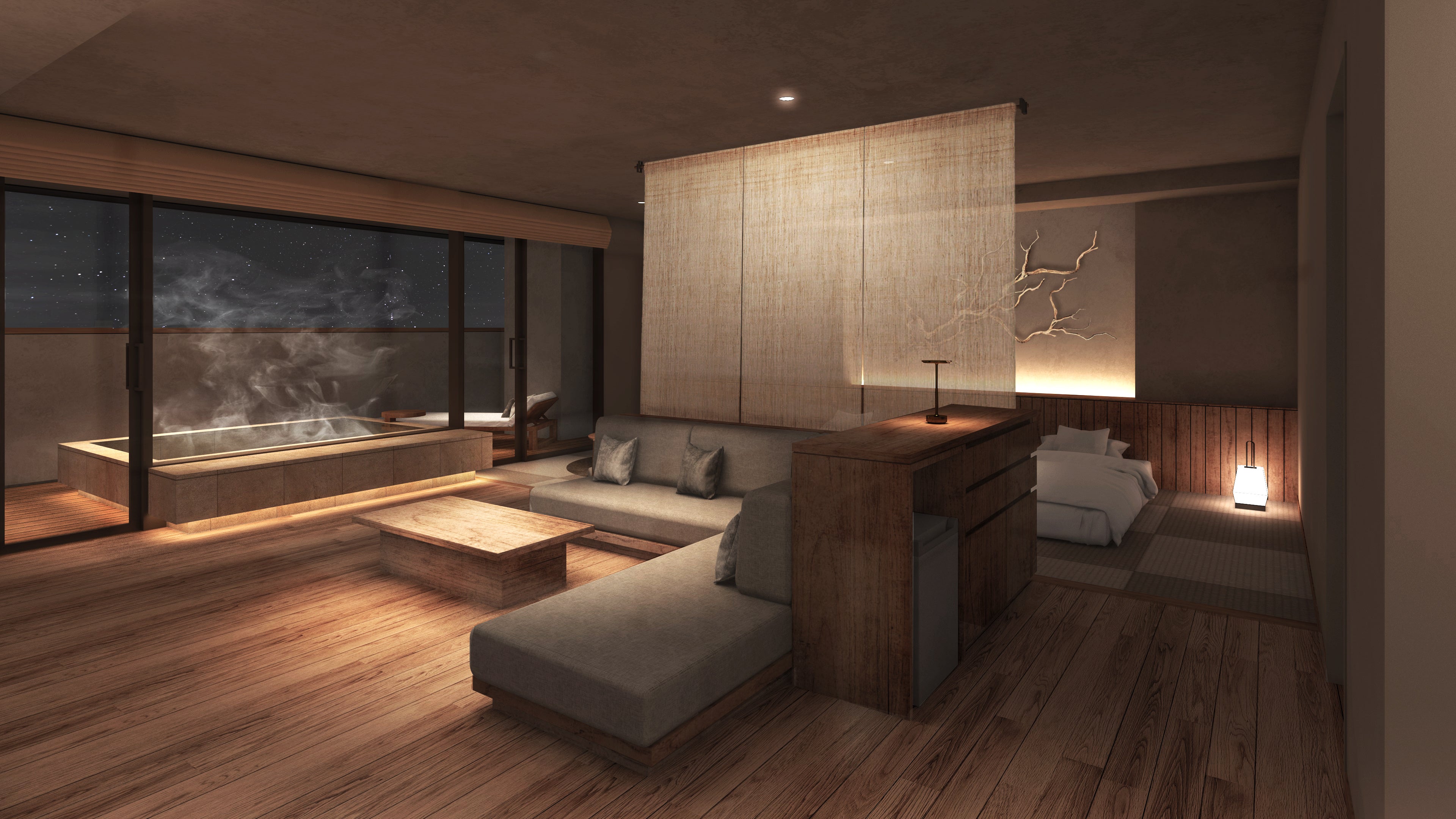 広い客室露天風呂で優雅なひとときをお過ごしいただけます