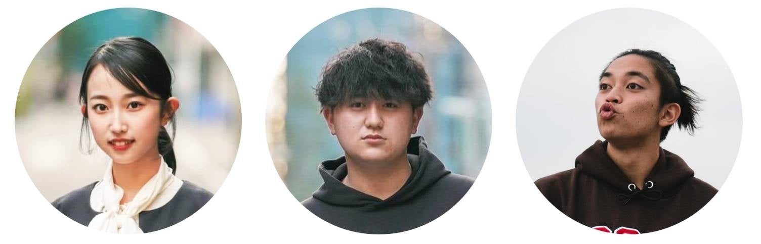 左）山本乃々佳さん、中）川西沙良さん、右）上野我唯さん