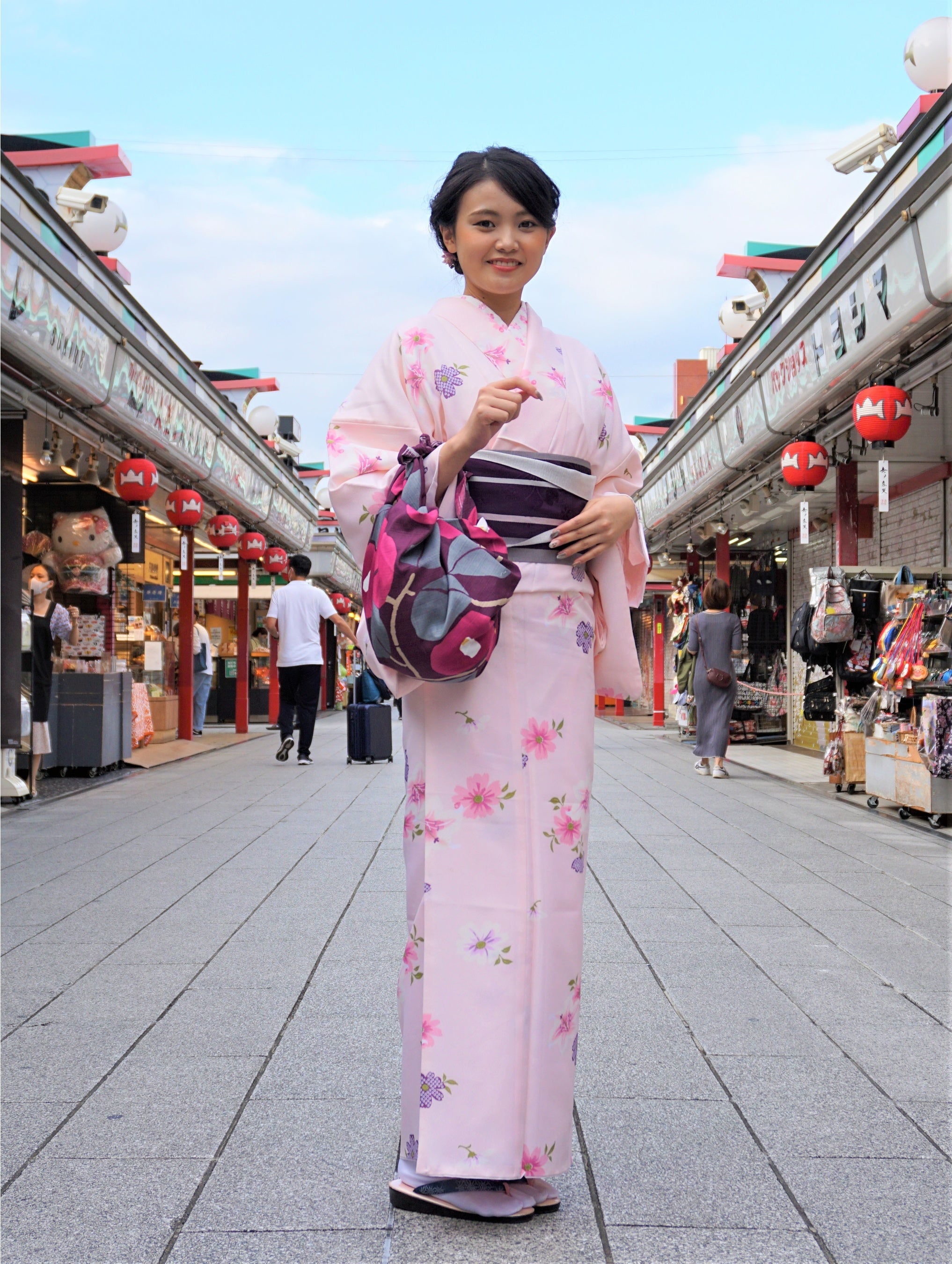 着物と風呂敷をコーディネート