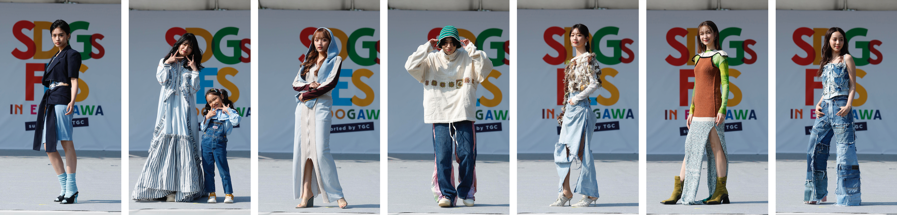 写真、左から：安斉星来、景井ひな／望蘭、ねお、山下幸輝、小室安未、藤井サチ、中町綾