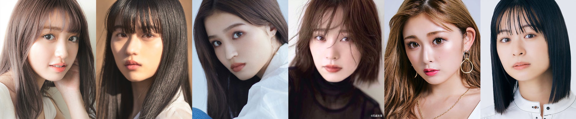 写真、左から:香音、菊池日菜子、せいら、那須ほほみ、ゆうちゃみ、莉子
