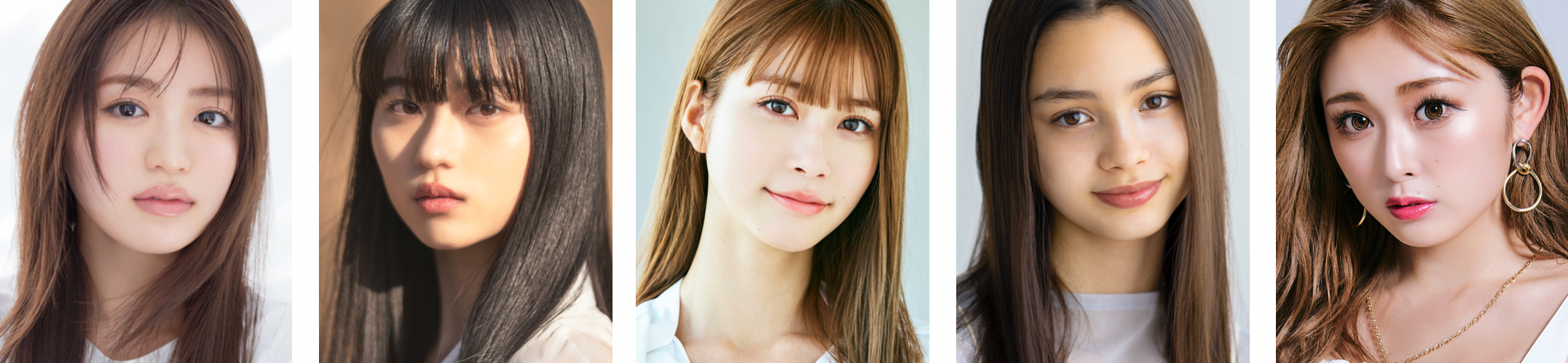 【ゲストモデル】写真、左から：香音、菊池日菜子、生見愛瑠、ブリッジマン遊七、ゆうちゃみ　※50音順