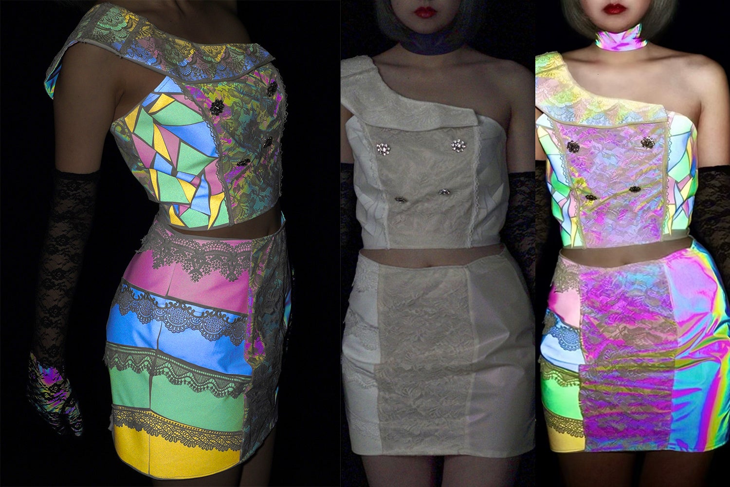 strike de light　– フラッシュ撮影で美しく輝くステージ衣装と再帰反射のしくみ – 塙 麻莉奈（芸術学部インタラクティブメディア学科卒）