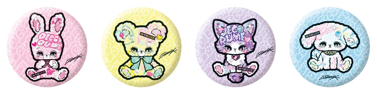 ラメ缶バッジ4種（各￥500・税別）