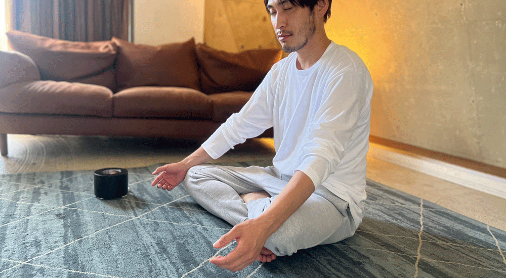 テーブルファイヤーピットはマインドフルネス＆瞑想でもご活用いただけます。