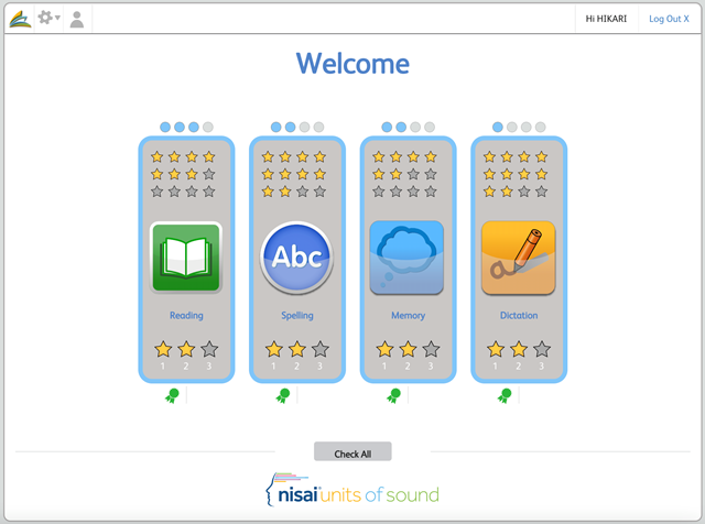 Units of Soundの学習画面