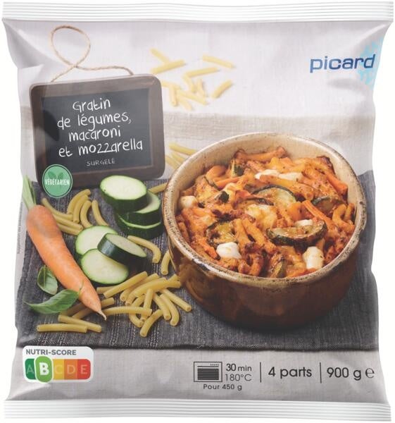 野菜、マカロニ、モッツァレラチーズのグラタン