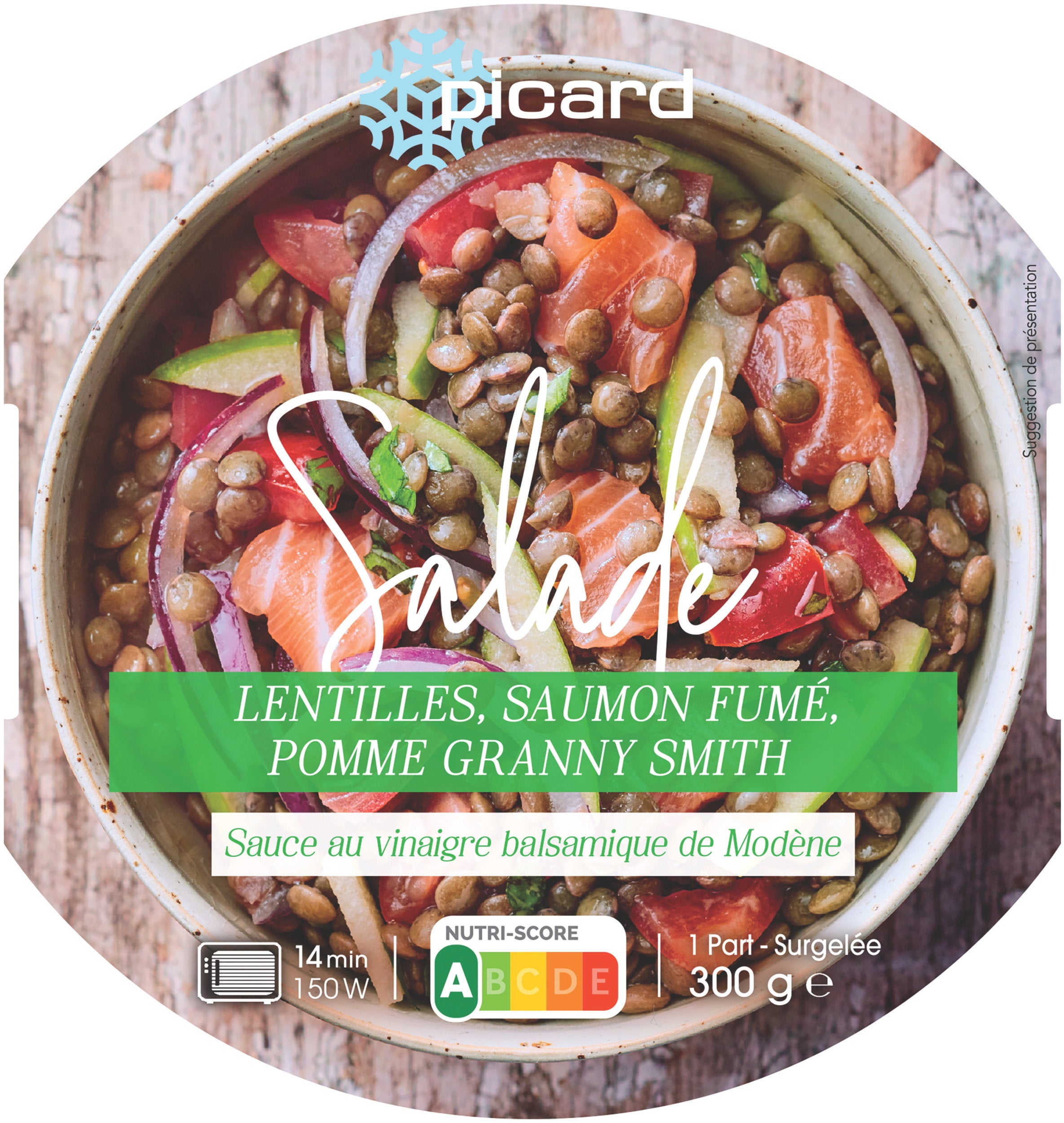 レンズ豆とスモークサーモン、 リンゴのサラダ