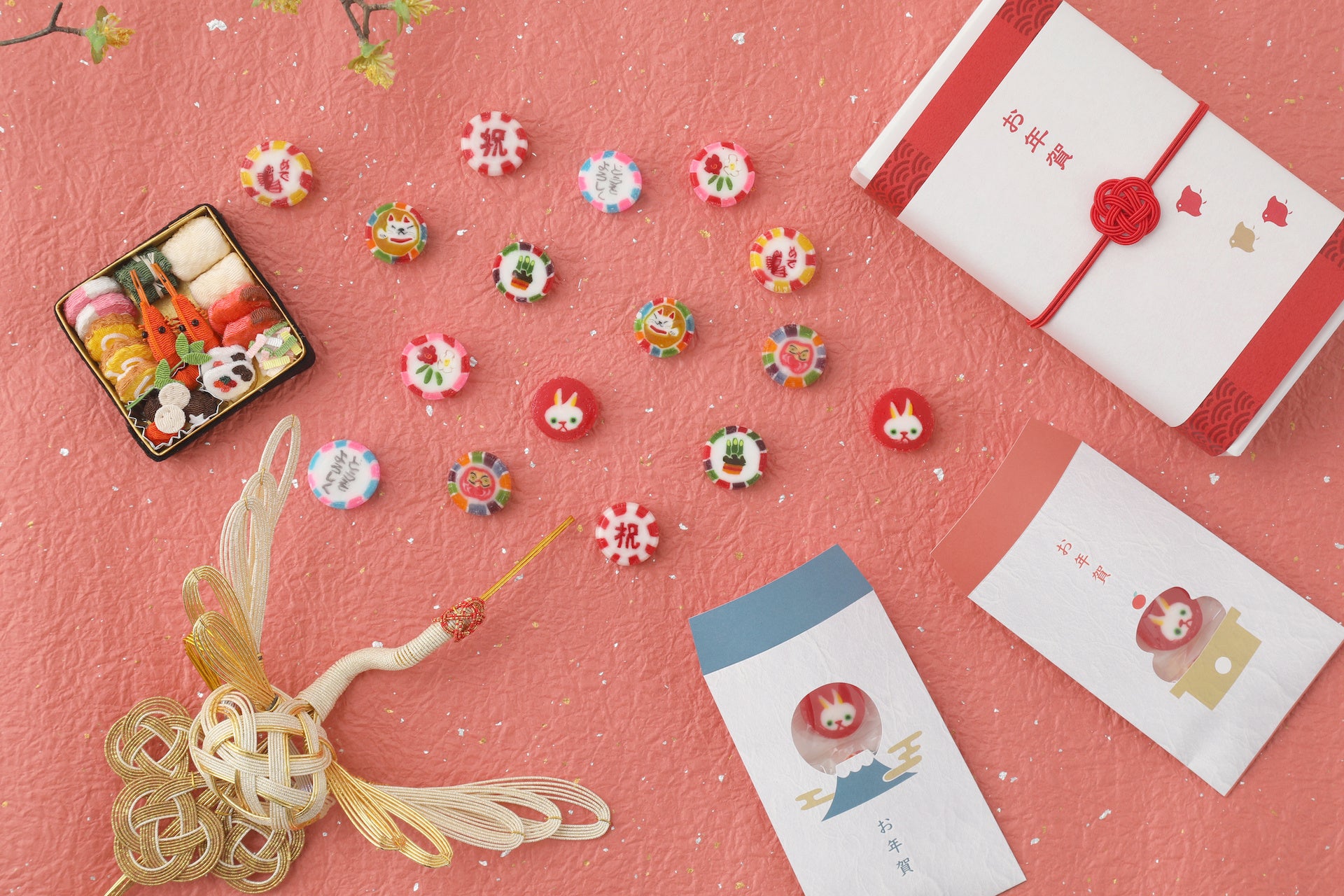 新年を祝うおめでたい飴たち