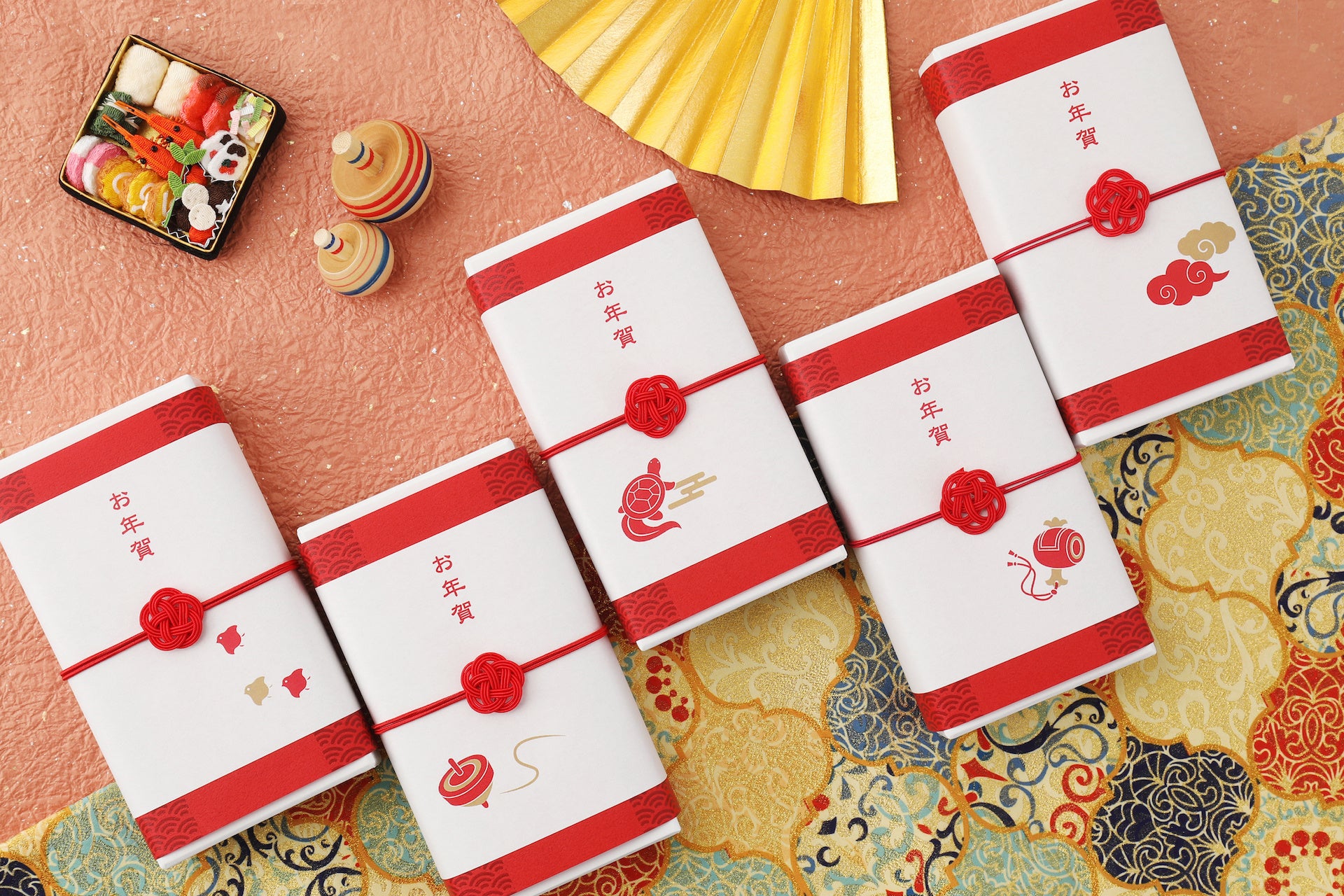 おめでたい飴が20個入った「お年賀箱5柄セット」も新登場