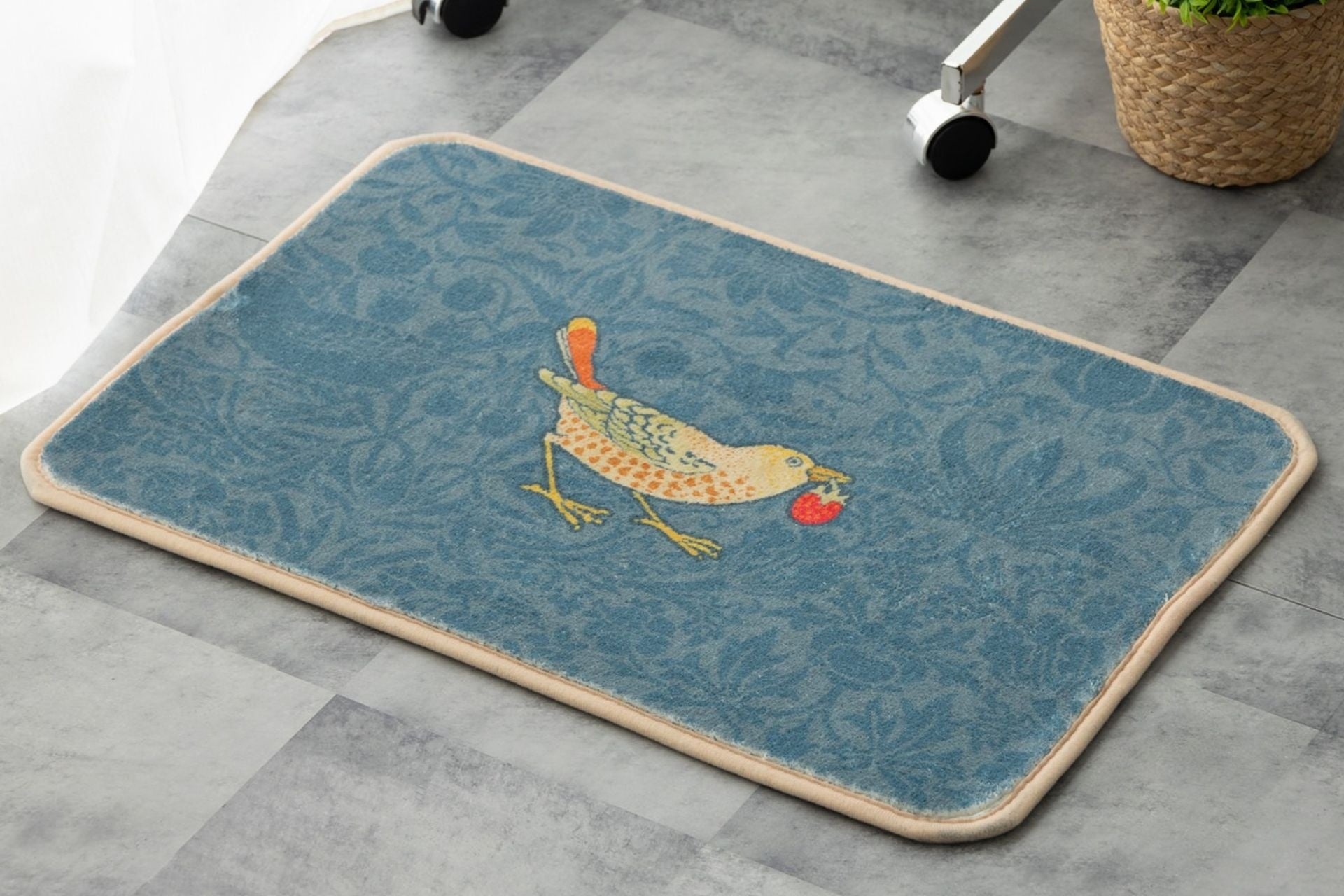 ウィリアム・モリス デザイン もこもこ起毛マット