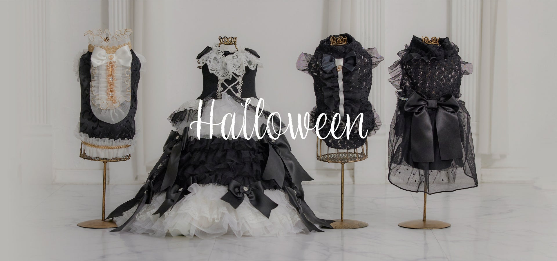 左からミラクルプリンス、ミラクルティッシュ、ユニセックス、ワンピース