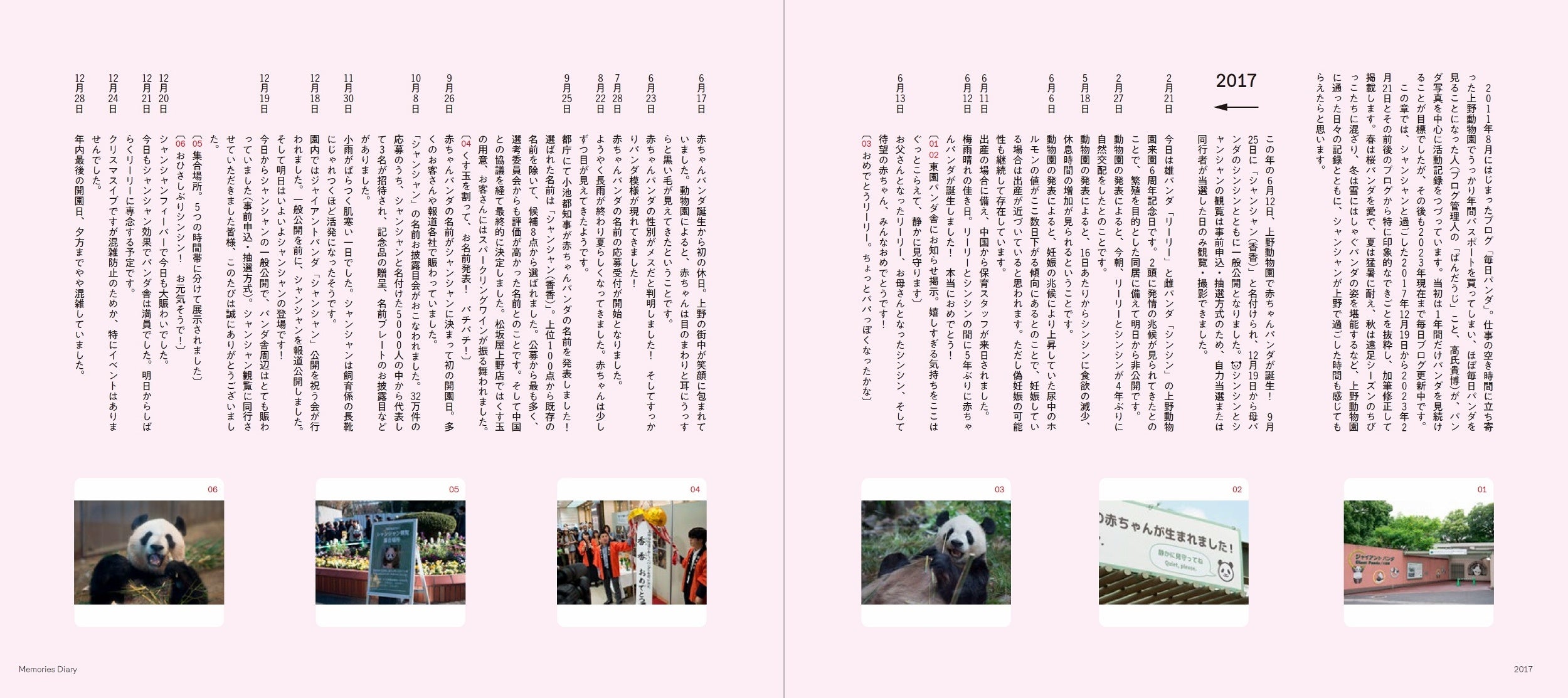 ※2017年の思い出ダイアリー（本⽂p.118-119より）