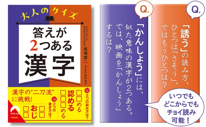漢字の“二刀流”に挑戦!大人のクイズ 答えが2つある漢字の発売 漢字の“二刀流”に挑戦!大人のクイズ 答えが2つある漢字の発売