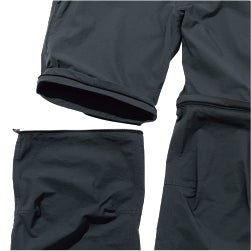 左右色分けされたジッパーで 取り付けしやすい膝上コンバーチブル