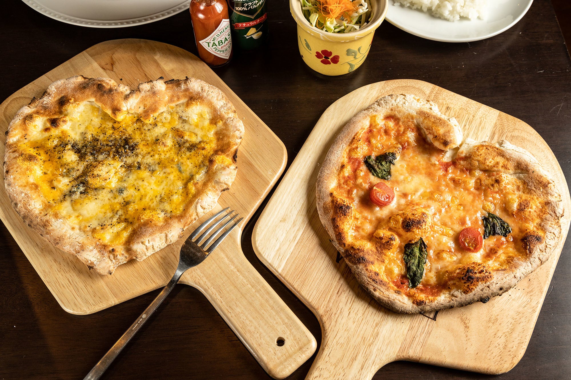 栃木県産小麦使用ハート型ピザ