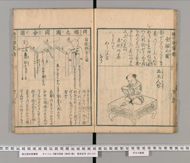 品玉人形機構解説 （国立国会図書館デジタルコレクションより）