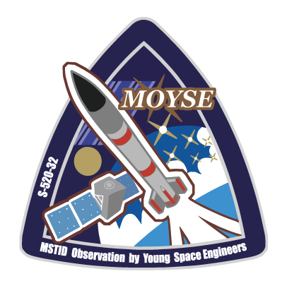 学生のアイデアで製作した電離圏擾乱観測実験MOYSE(MSTID Observation by Young Space Engineers)のロゴ