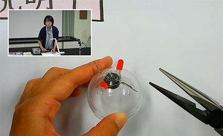 【講座B】教員による実演の様子