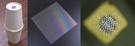 作成した万華鏡を使っての観察