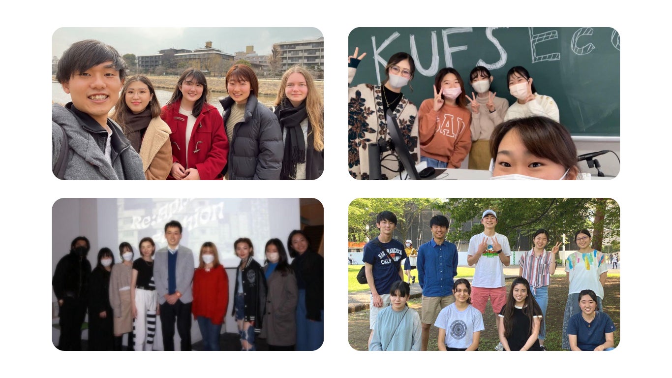 ユーザー目線でmamoruのサービス向上に取り組む学生団体:LiNK(左上)、KUFS Eco Club(右上)、SASH(左下)、ICU SUSTENA(右下)ほか
