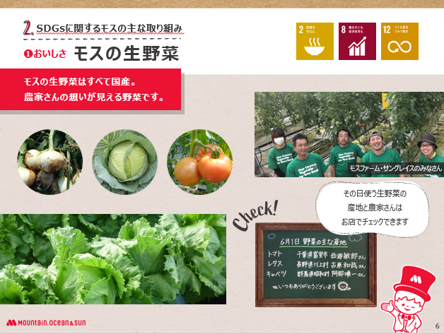 【モスが取り組むSDGs資料イメージ】