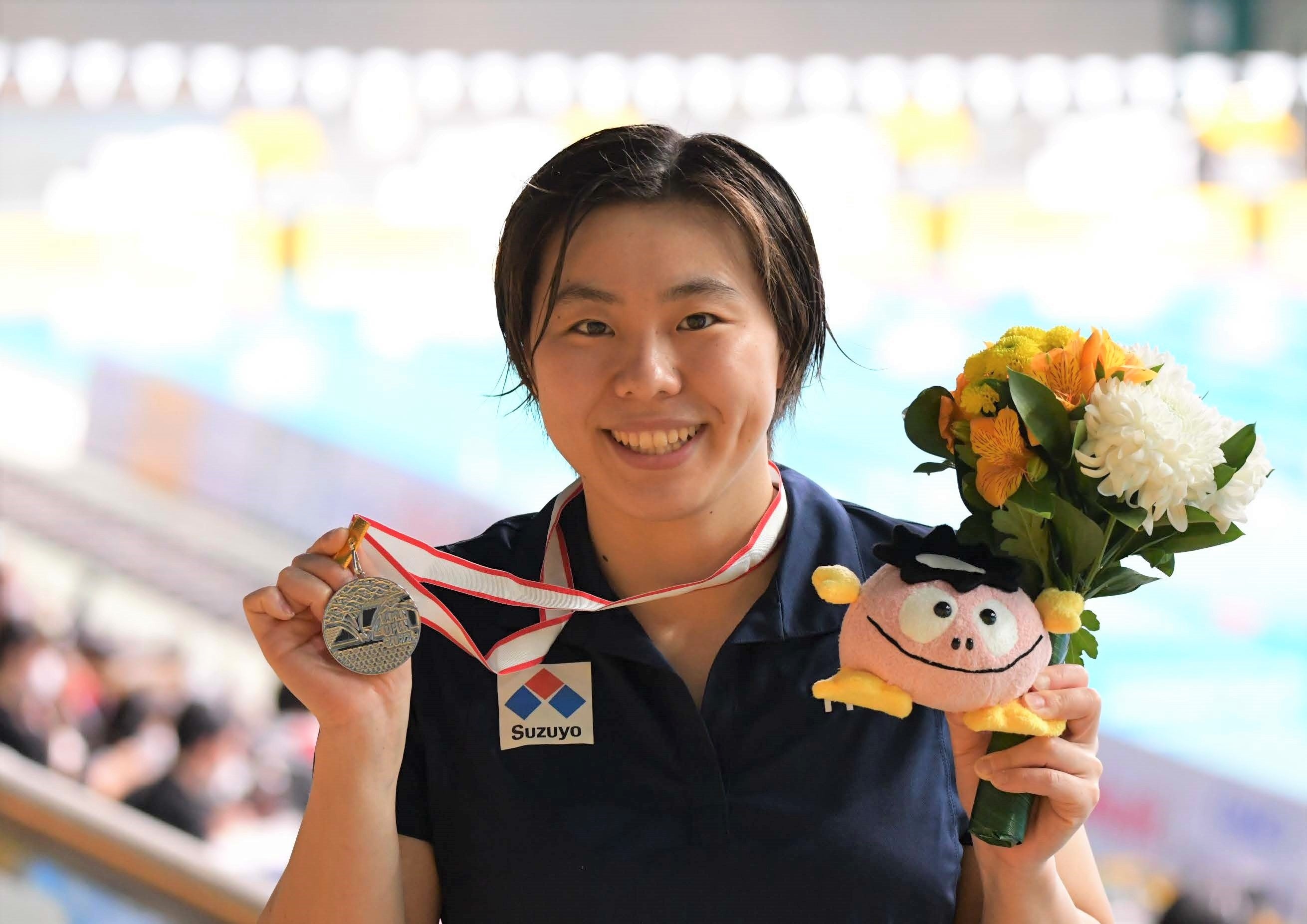 女子８００ｍ自由形で準優勝した望月選手