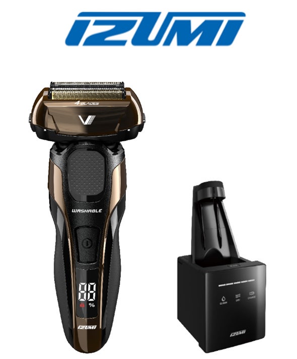 イズミ Vシリーズ4枚刃シェーバー「IZF-V972-N」(洗浄器付き)