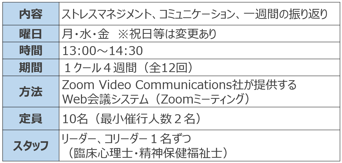 オンラインプログラムの概要