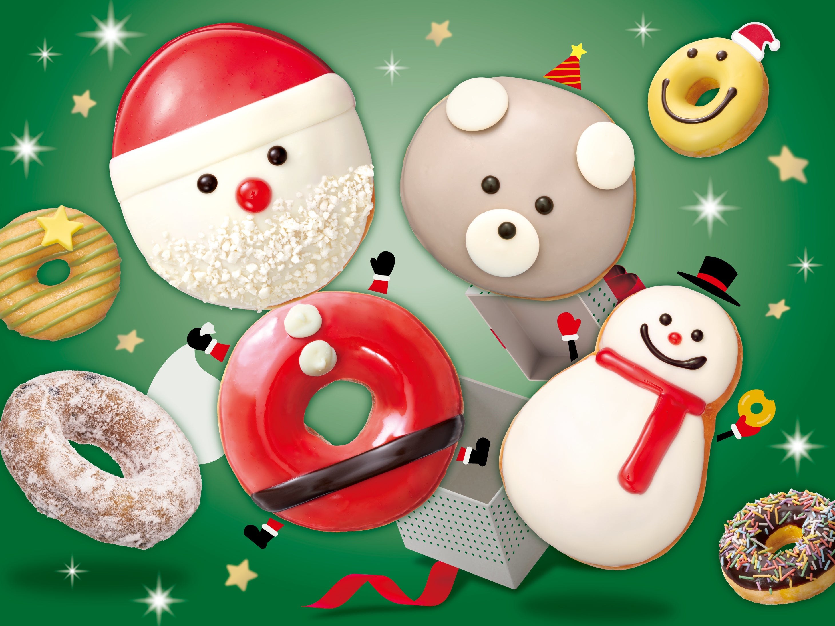 2つのドーナツを並べると“全身サンタ”が完成！遊び心いっぱいのホリデーシリーズ『Ho Ho Holiday!』2025年11月19日（水）から期間限定販売
