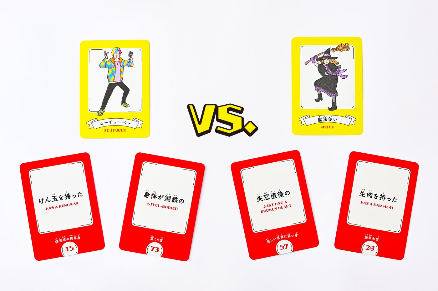 「けん玉を持った」「身体が鋼鉄の」ユーチューバーvs.「失恋直後の」「生肉を持った」魔法使い